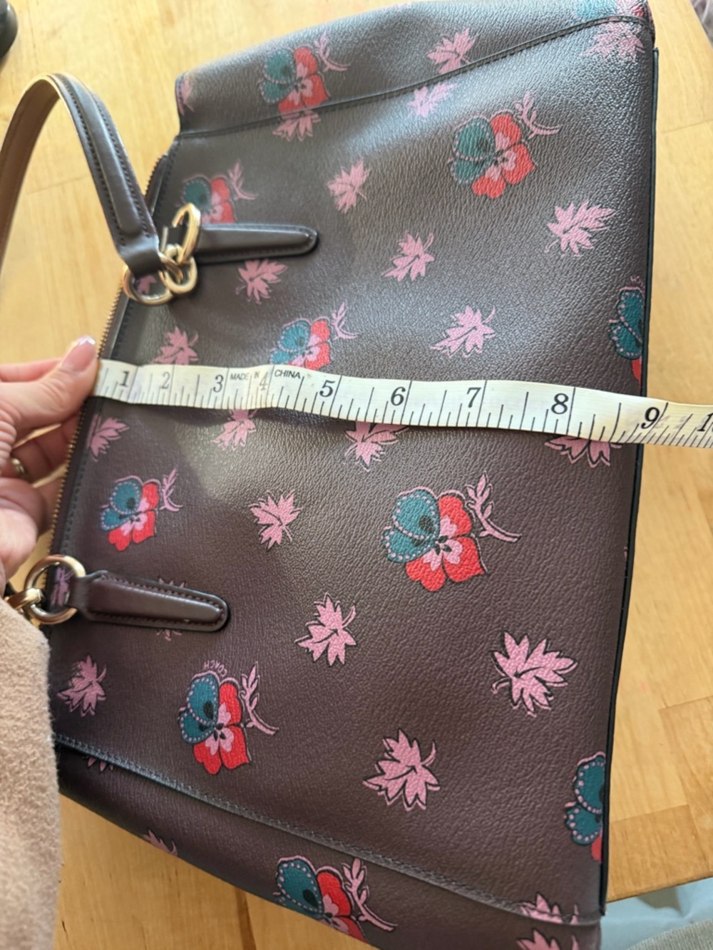 Coach Christie Carryall Floral Print Satchel Brown Multi F1792 Crossbody EUC - Picture 10 of 12